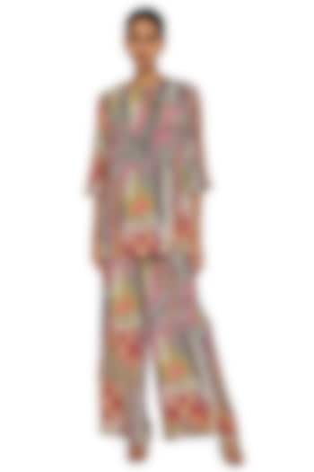 Multi-Colored Crepe Palazzo Pant Set by PS Pret by Payal Singhal