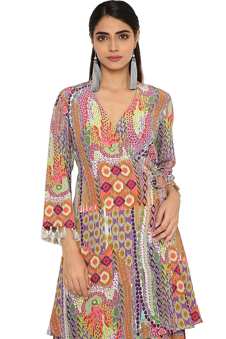 Multi-Colored Crepe Palazzo Pant Set by Payal Singhal at Pernia's Pop Up Shop