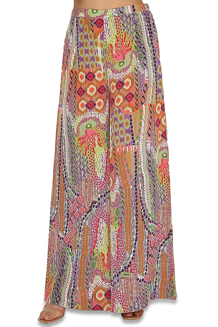 Multi-Colored Crepe Palazzo Pant Set by Payal Singhal at Pernia's Pop Up Shop