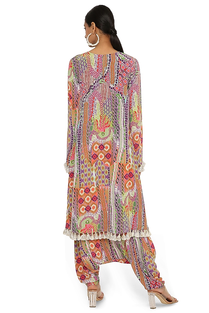 Multi-Colored Crepe Low-Crotch Pant Set by Payal Singhal at Pernia's Pop Up Shop