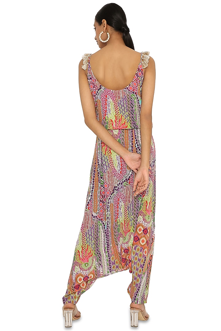 Multi-Colored Crepe Printed Jumpsuit by Payal Singhal at Pernia's Pop Up Shop