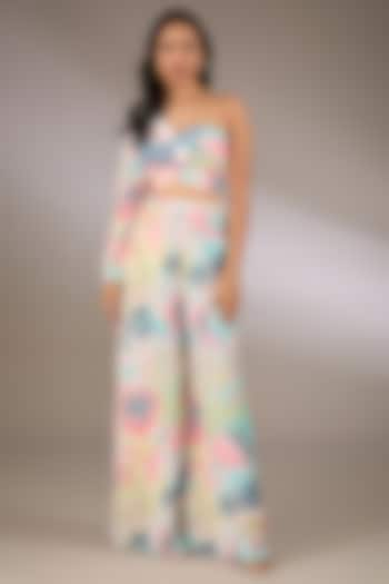 Multi-Colored Crepe Digital Printed Palazzo Pant Set by Payal Singhal at Pernia's Pop Up Shop