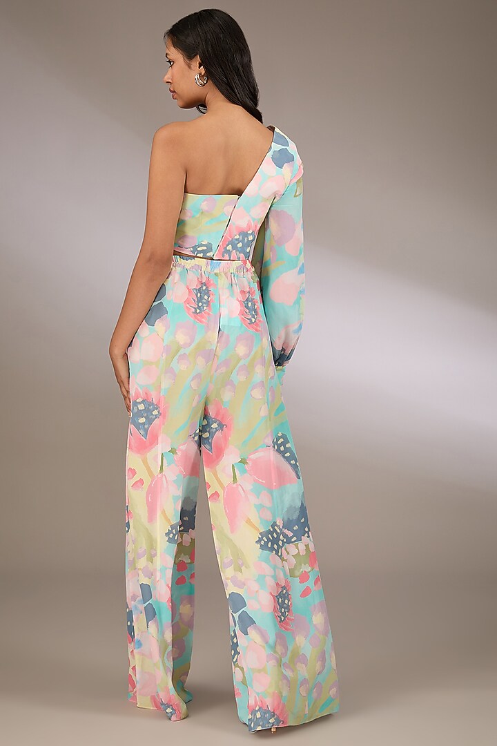 Multi-Colored Crepe Digital Printed Palazzo Pant Set by Payal Singhal at Pernia's Pop Up Shop
