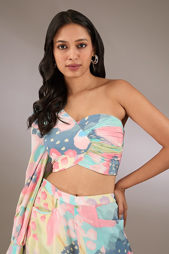 Multi-Colored Crepe Digital Printed Palazzo Pant Set by Payal Singhal at Pernia's Pop Up Shop