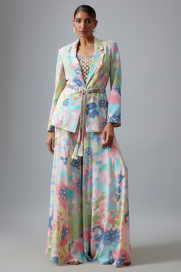 Multi-Colored Crepe Digital Printed Sharara Set by Payal Singhal at Pernia's Pop Up Shop