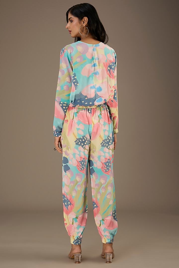 Multi-Colored Crepe Euphoria Digital Printed Co-ord Set by Payal Singhal at Pernia's Pop Up Shop