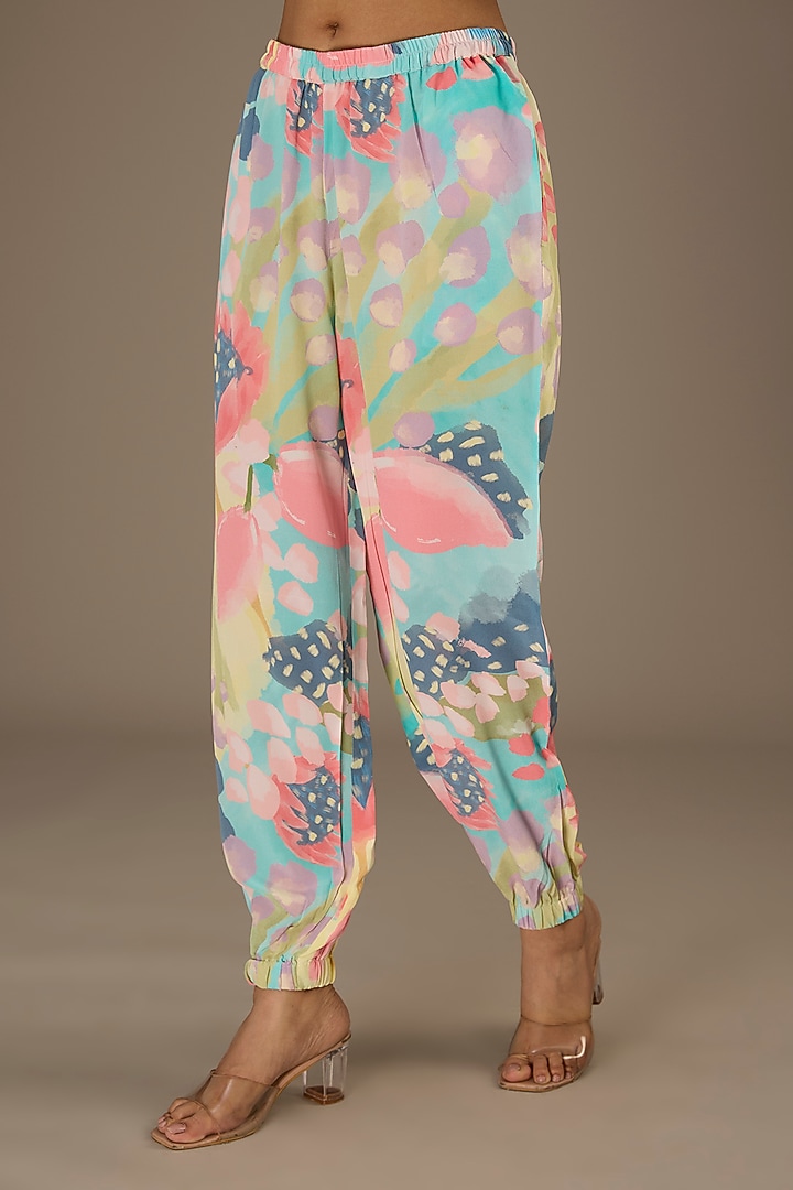 Multi-Colored Crepe Euphoria Digital Printed Co-ord Set by Payal Singhal at Pernia's Pop Up Shop