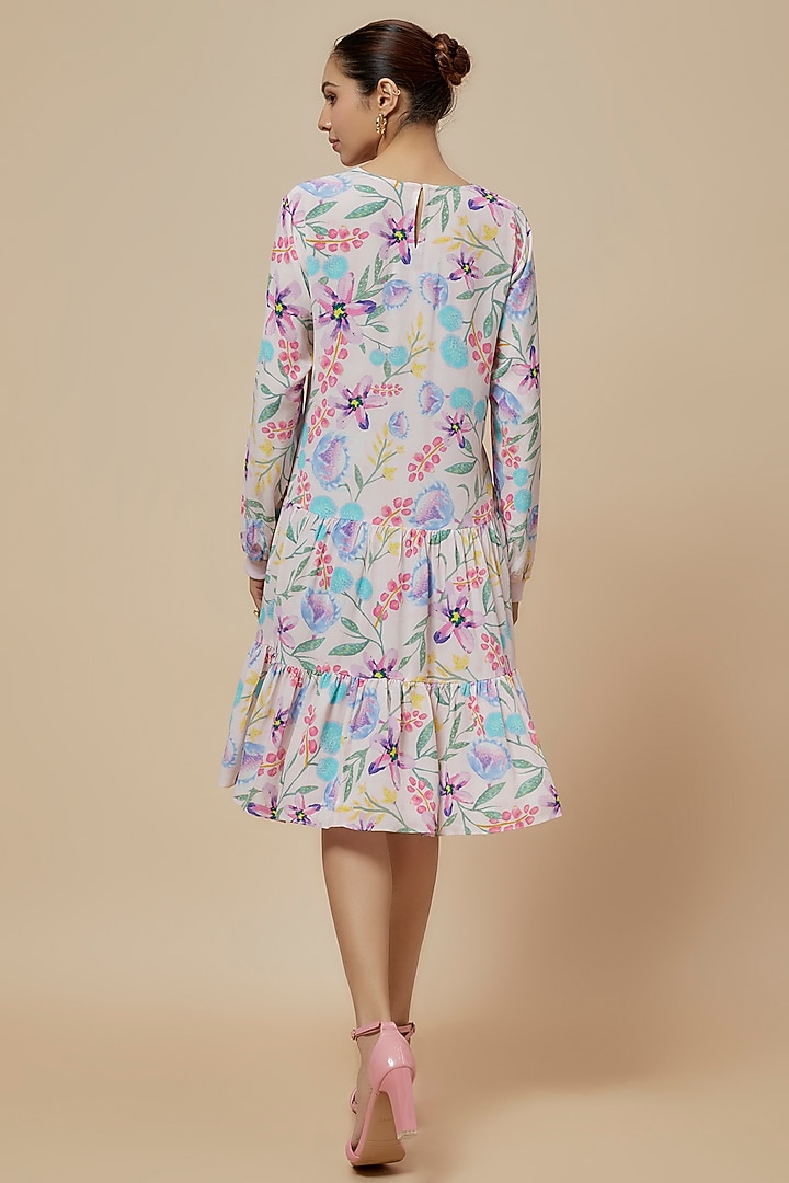Baby Pink Lavender Crepe Printed Tunic by Payal Singhal at Pernia's Pop Up Shop
