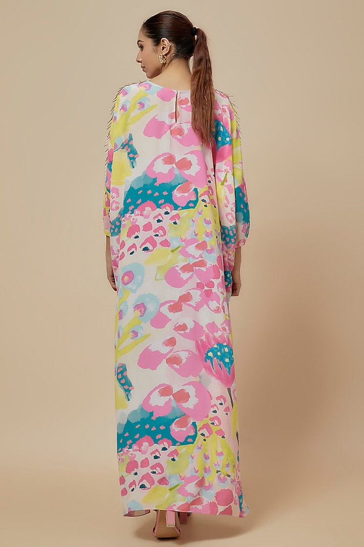 Multi-Colored Crepe Printed High-Low Tunic by Payal Singhal at Pernia's Pop Up Shop