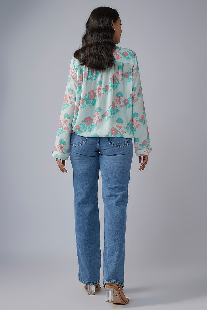 Pink Crepe Jaipur Printed Top by Payal Singhal at Pernia's Pop Up Shop