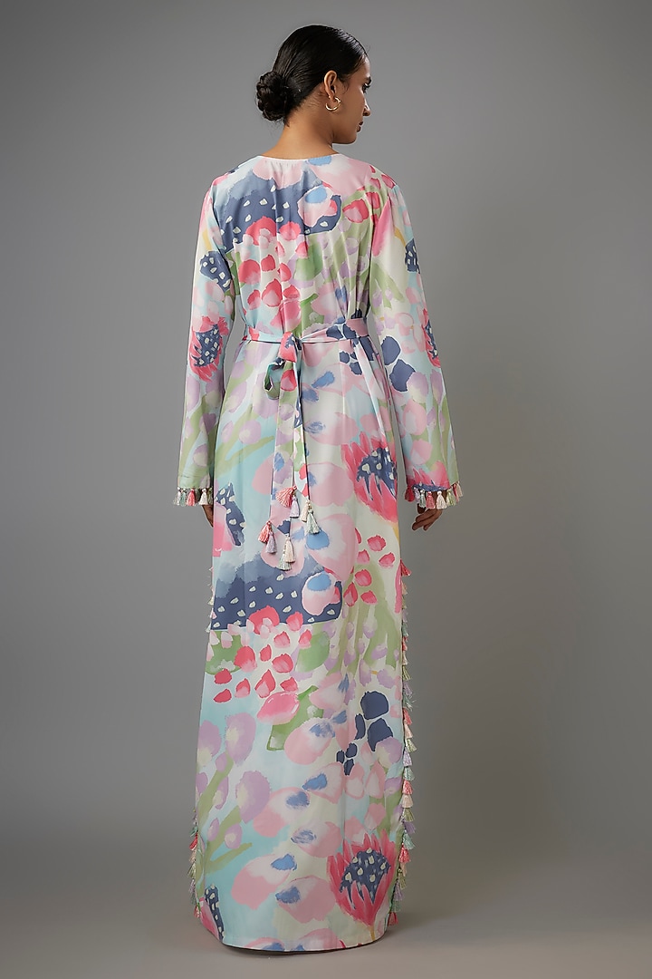 Multi-Colored Crepe Euphoria Printed Kaftan by Payal Singhal at Pernia's Pop Up Shop