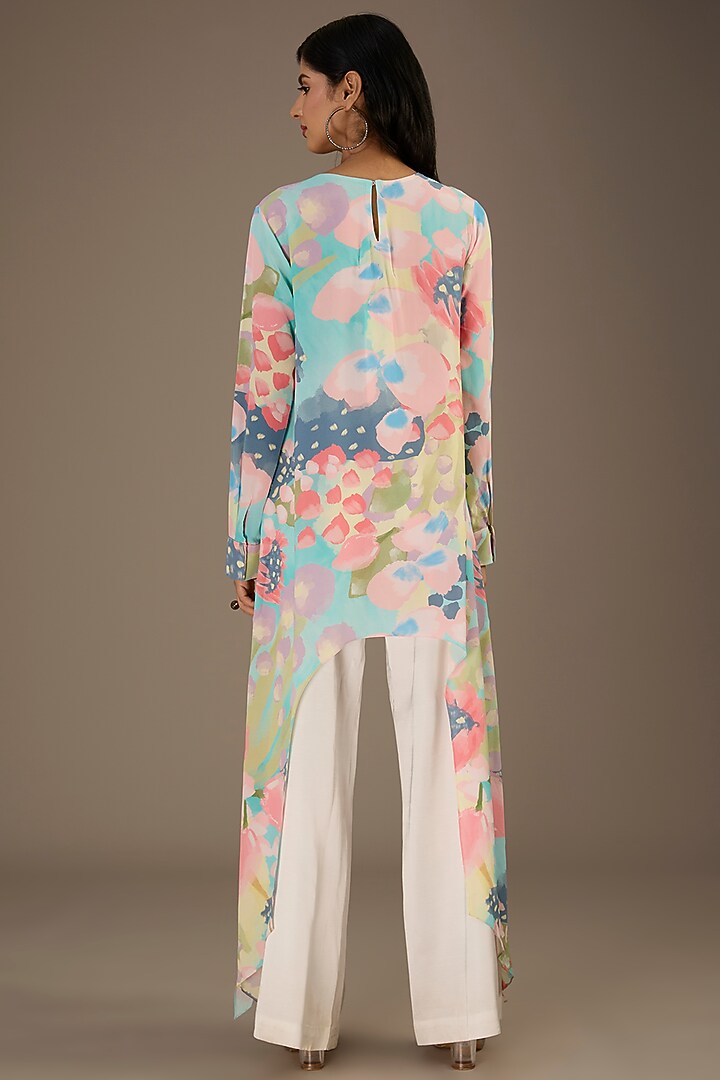 Multi-Colored Crepe Euphoria Digital Printed Tunic by Payal Singhal at Pernia's Pop Up Shop