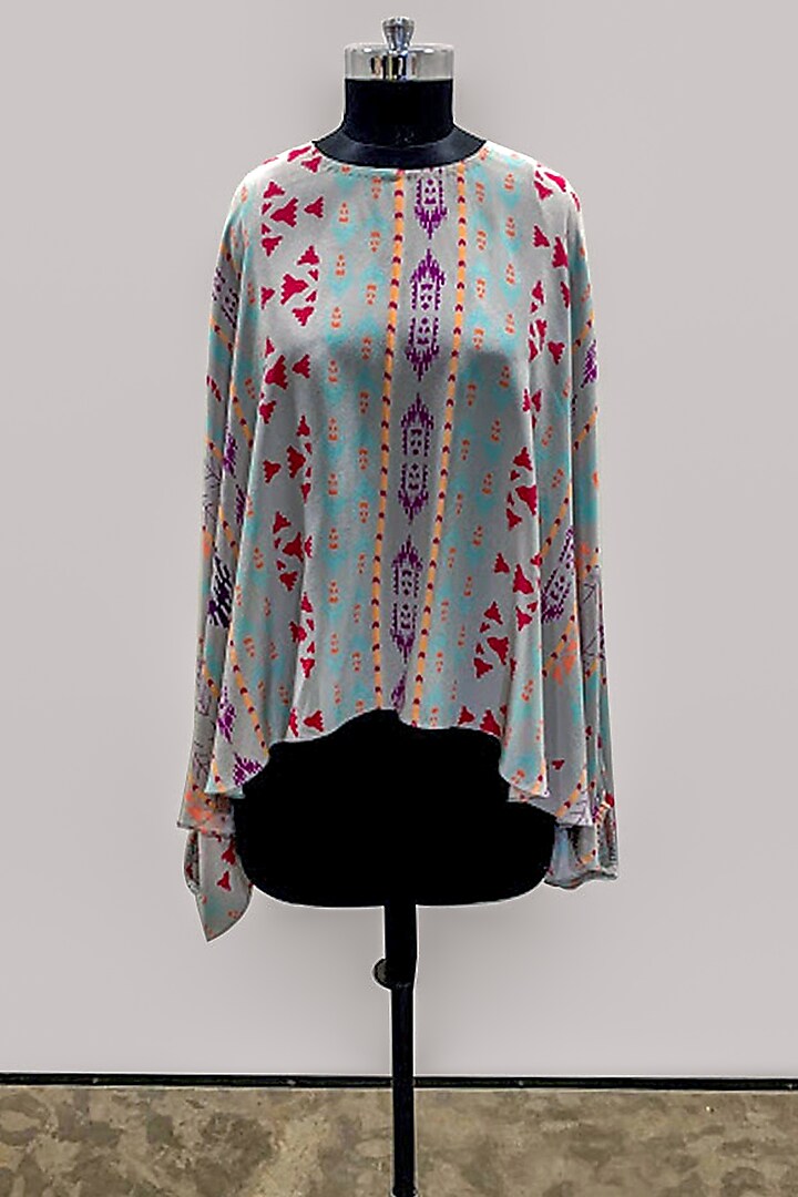 Grey Printed Kaftan Top by PS Pret by Payal Singhal at Pernia's Pop Up Shop