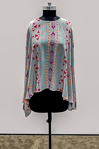 Grey Printed Kaftan Top by PS Pret by Payal Singhal