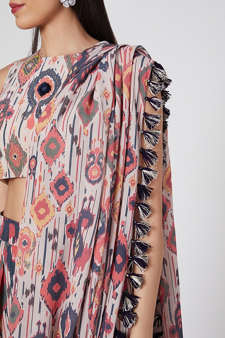 Blush Pink Embroidered & Printed Co-Ord Set by Payal Singhal at Pernia's Pop Up Shop