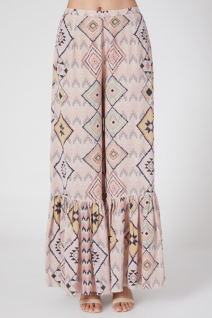 Blush Pink Printed & Embroidered Kurta Set by Payal Singhal at Pernia's Pop Up Shop
