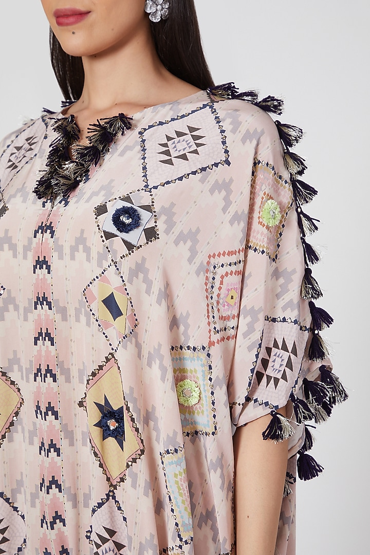 Blush Pink Printed & Embroidered Kurta Set by Payal Singhal at Pernia's Pop Up Shop
