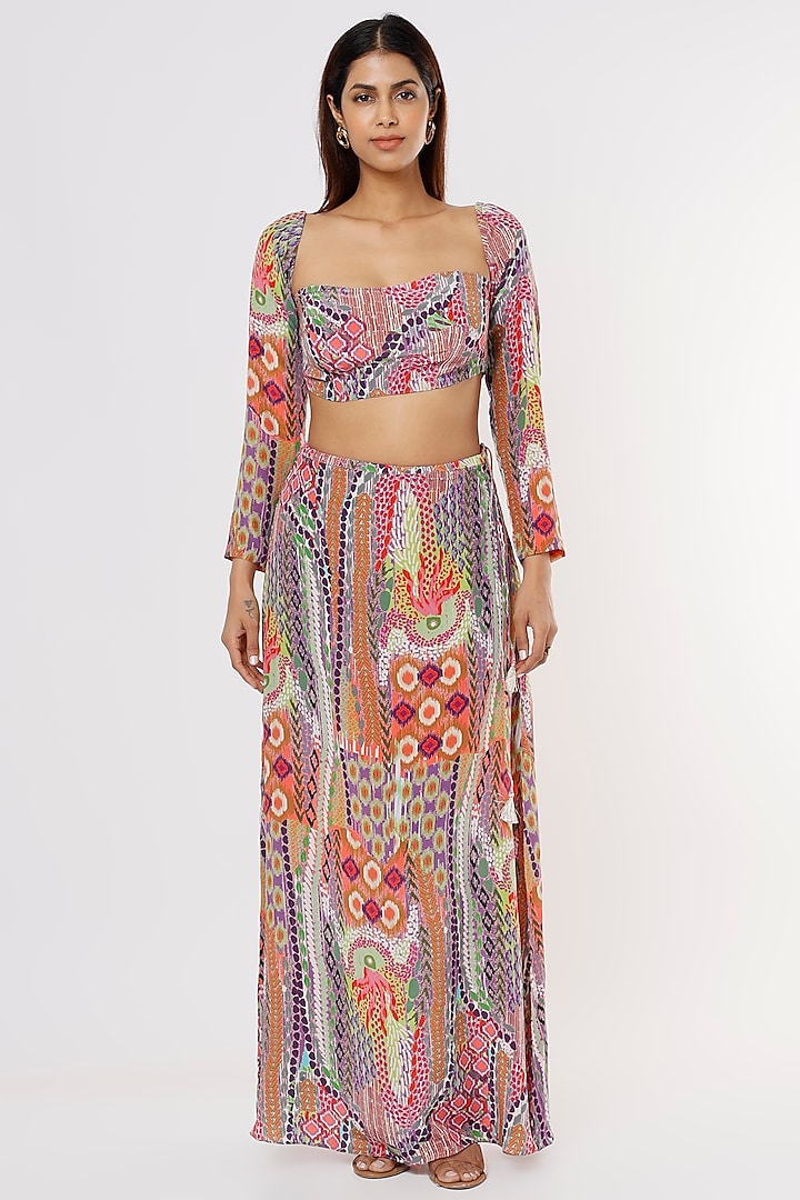 Multi-Colored Printed Skirt Set by PS Pret by Payal Singhal