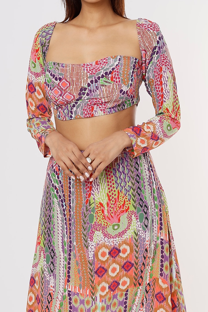 Multi-Colored Printed Skirt Set by PS Pret by Payal Singhal at Pernia's Pop Up Shop