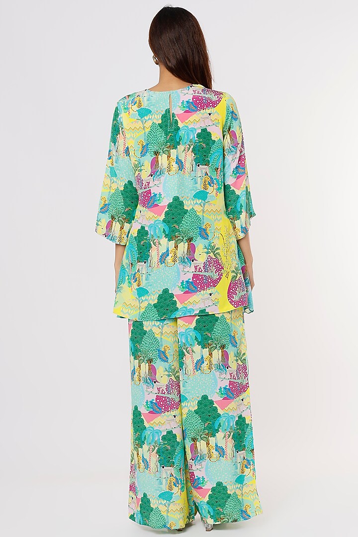 Pale Yellow Crepe Printed Co-Ord Set by PS Pret by Payal Singhal at Pernia's Pop Up Shop
