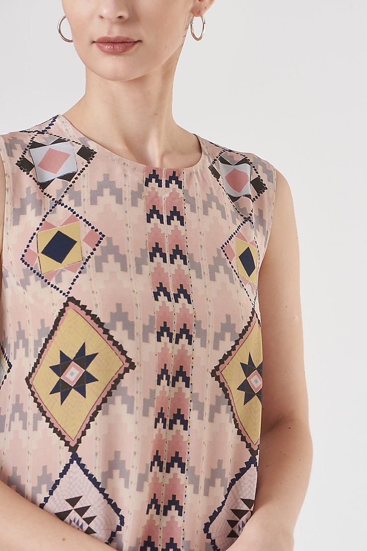 Blush Pink Printed Tunic by PS Pret by Payal Singhal at Pernia's Pop Up Shop