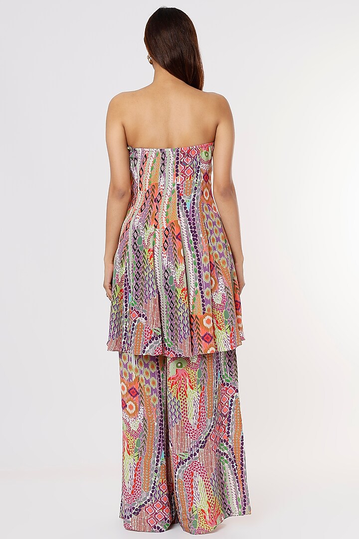 Multi-Colored Crepe Printed Palazzo Pant Set by Payal Singhal at Pernia's Pop Up Shop