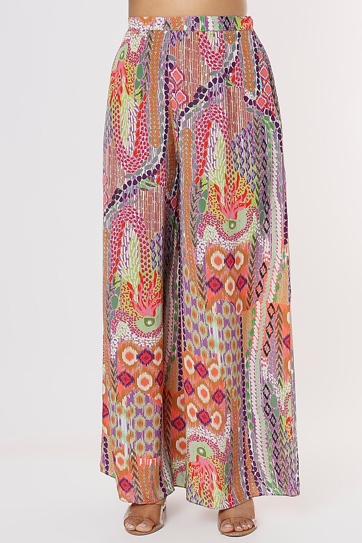 Multi-Colored Crepe Printed Palazzo Pant Set by Payal Singhal at Pernia's Pop Up Shop