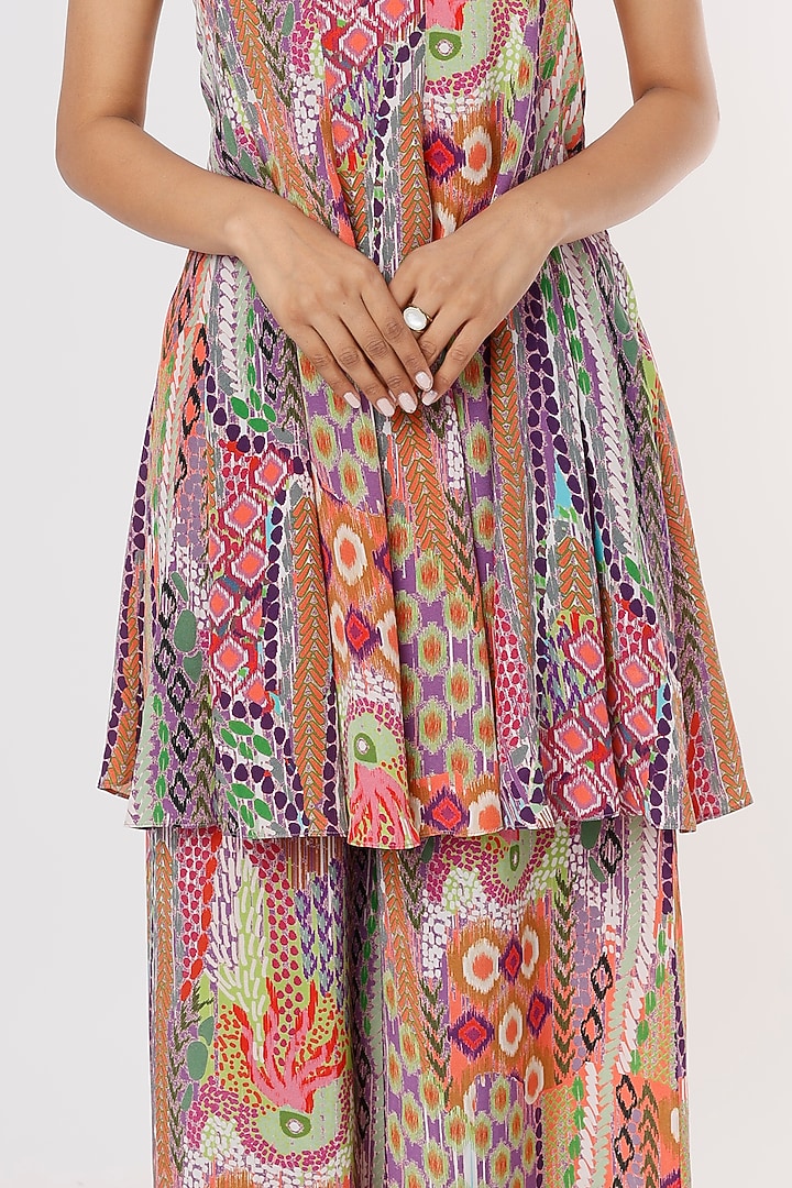 Multi-Colored Crepe Printed Palazzo Pant Set by Payal Singhal at Pernia's Pop Up Shop