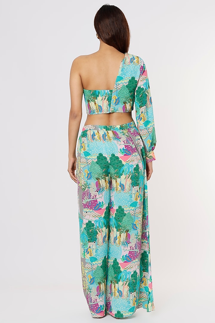 Grey Printed Palazzo Pant Set by PS Pret by Payal Singhal at Pernia's Pop Up Shop