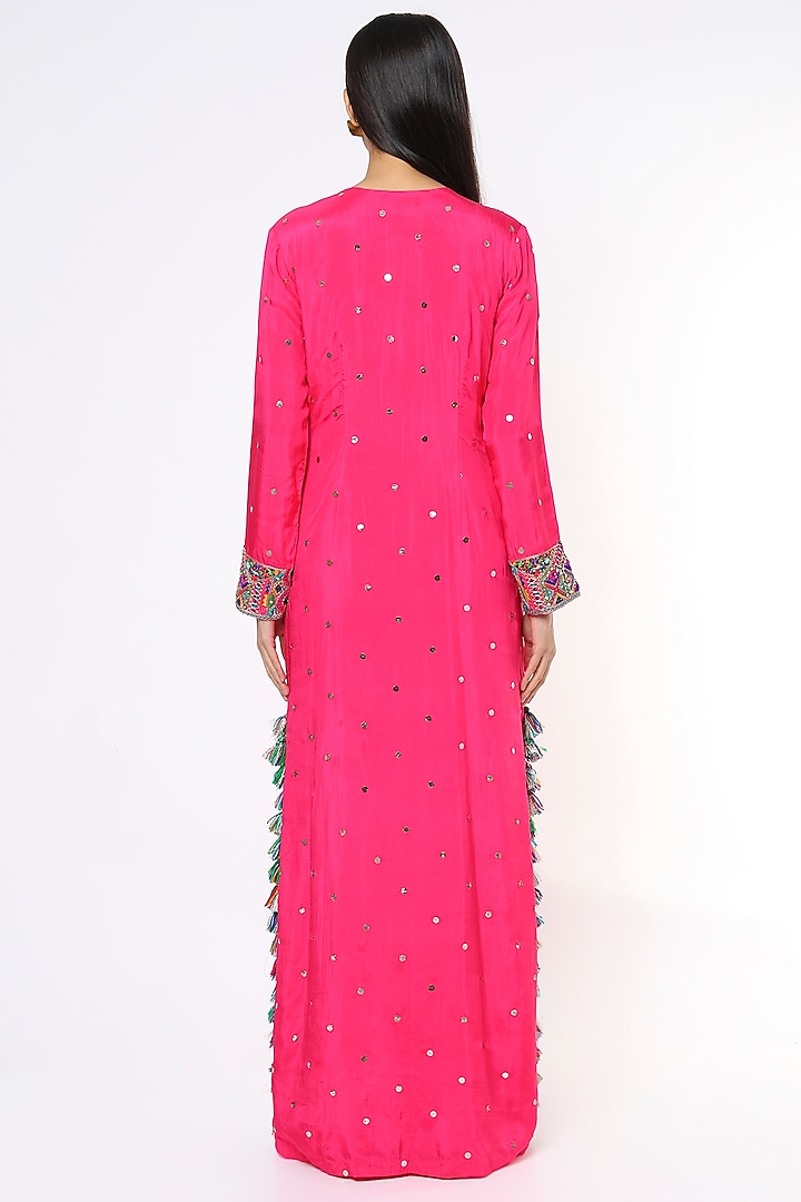 Hot Pink Embroidered Kaftan by Payal Singhal at Pernia's Pop Up Shop