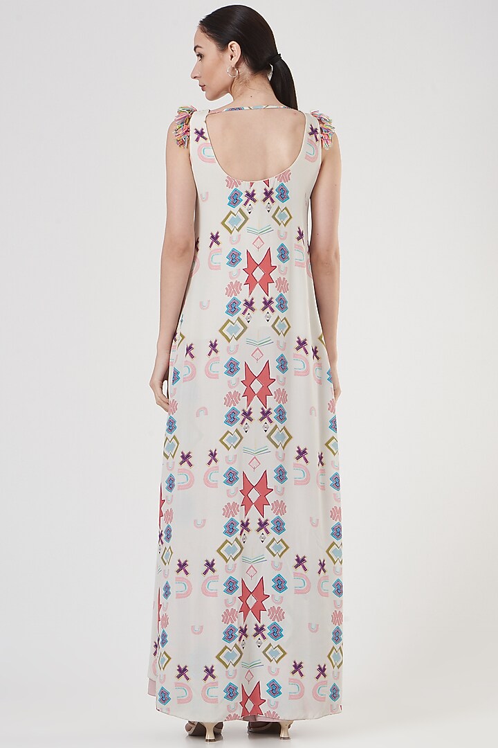 White Crepe Printed Kurta Set by Payal Singhal at Pernia's Pop Up Shop