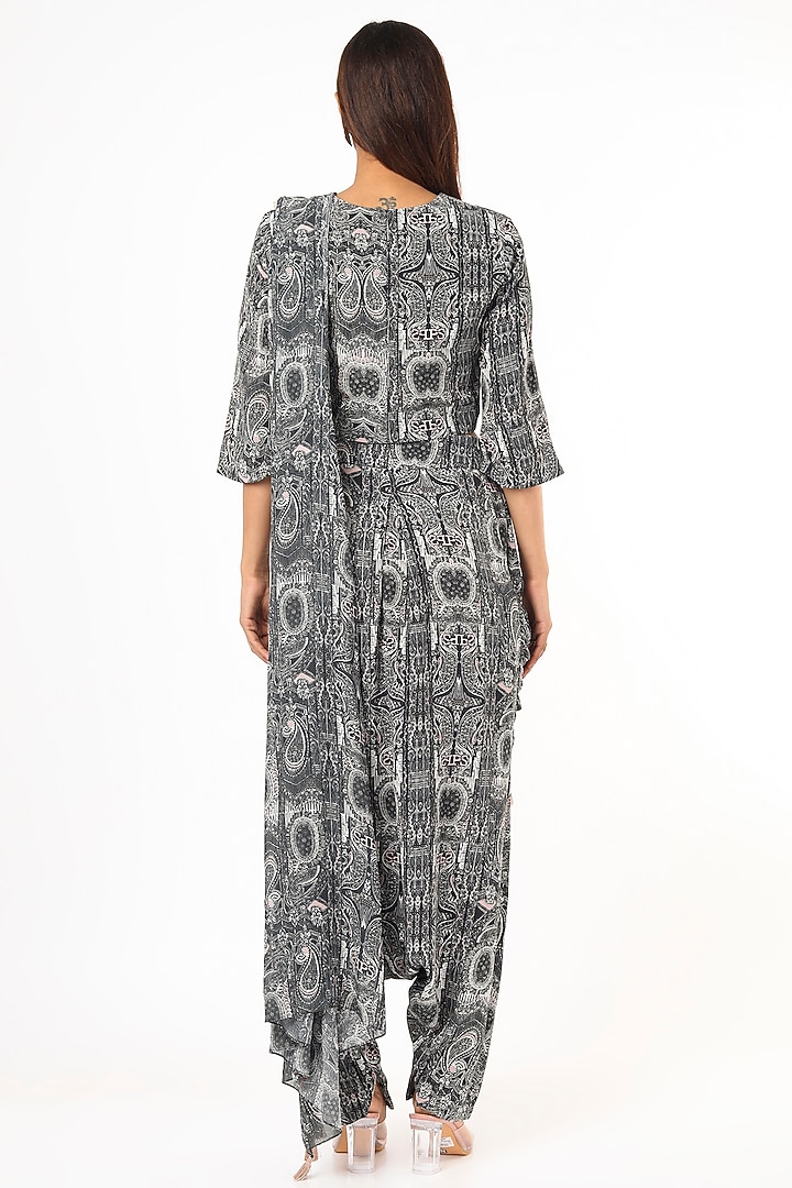 Black & White Aari Low Crotch Pant Set by Payal Singhal at Pernia's Pop Up Shop