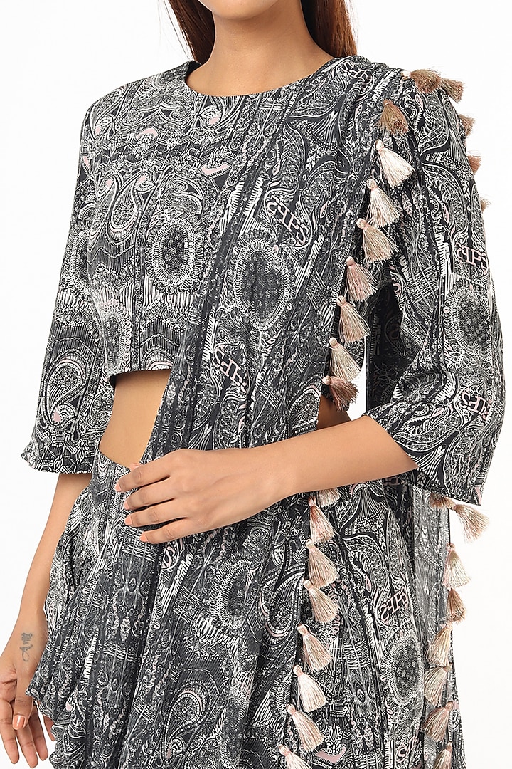 Black & White Aari Low Crotch Pant Set by Payal Singhal at Pernia's Pop Up Shop
