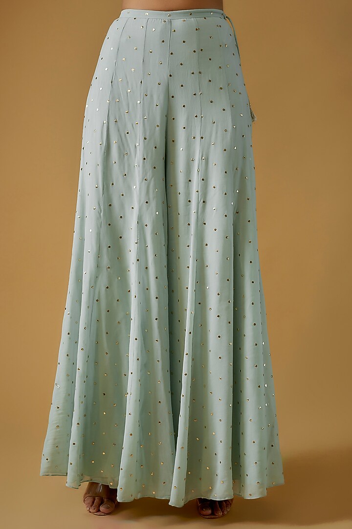 Powder Blue Georgette Bridal Sharara Set by Payal Singhal at Pernia's Pop Up Shop