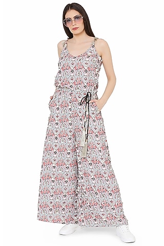 Grey Printed Jumpsuit by Payal Singhal