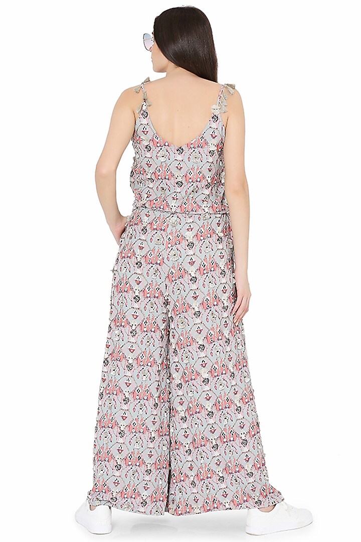 Grey Printed Jumpsuit by Payal Singhal at Pernia's Pop Up Shop