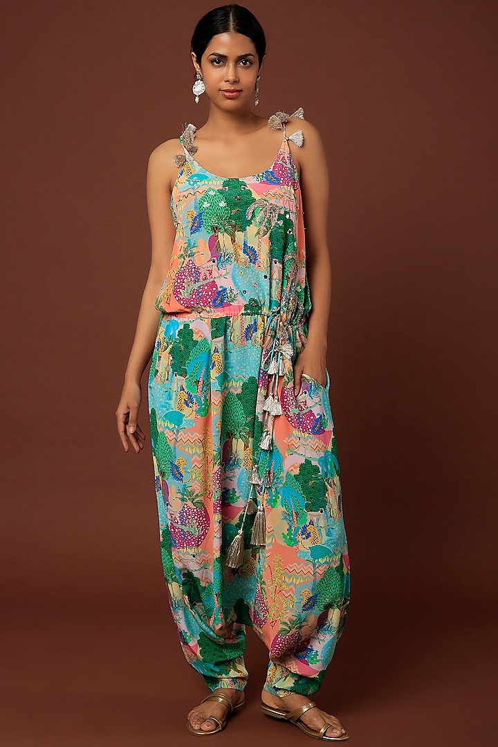 Multi-Colored Printed Jumpsuit by Payal Singhal