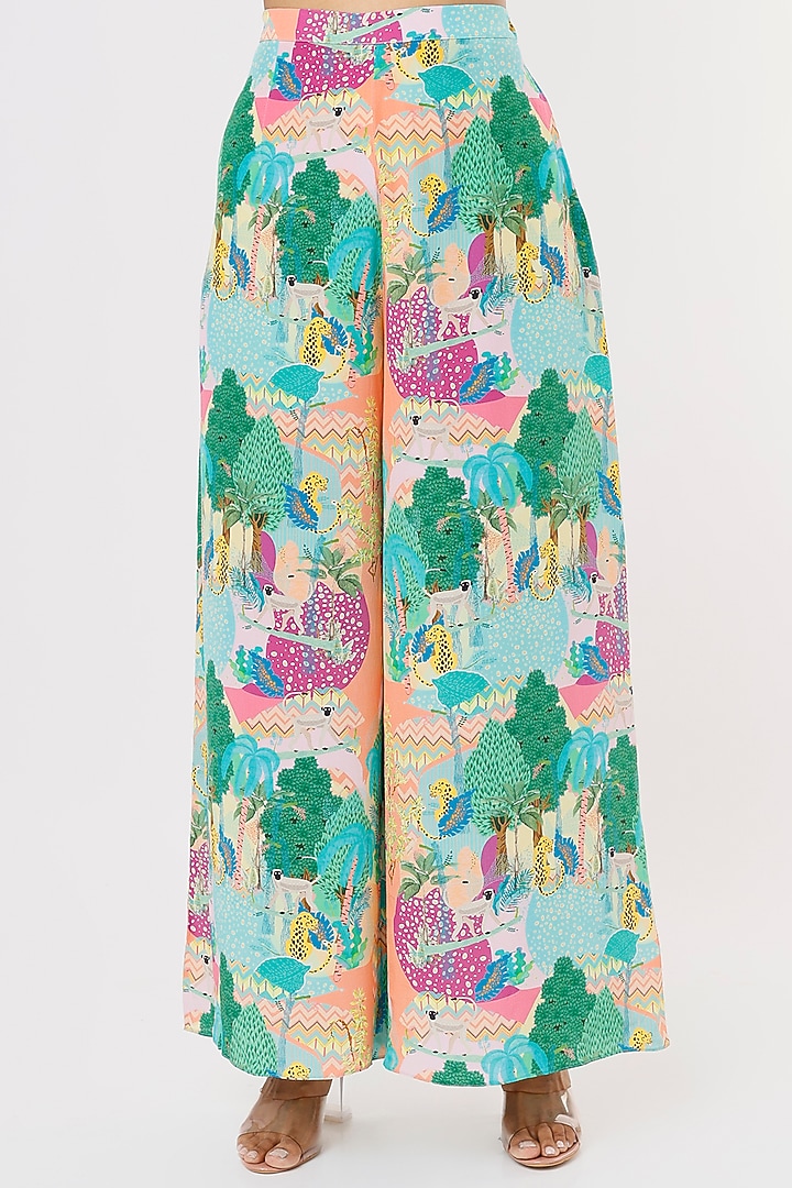 Green Crepe Jacket Set by Payal Singhal at Pernia's Pop Up Shop