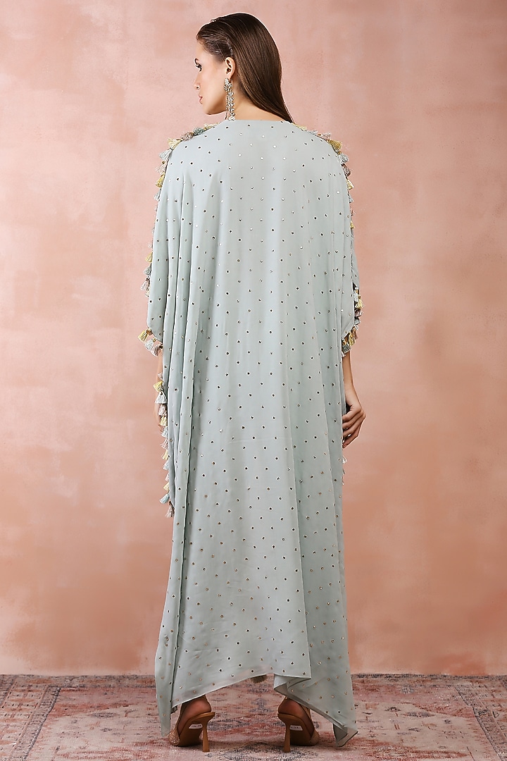 Powder Blue Georgette Embroidered Kaftan Set by Payal Singhal at Pernia's Pop Up Shop