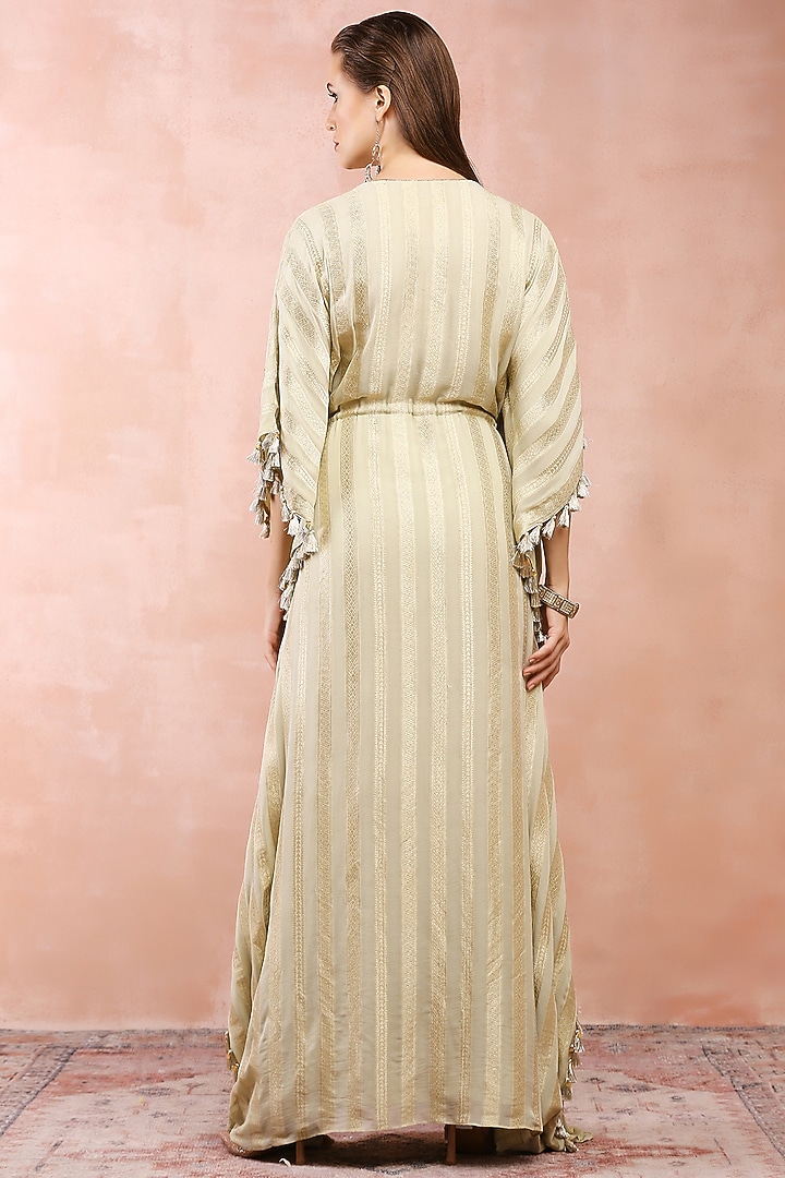 Mint Banarasi Georgette Embroidered Kaftan by Payal Singhal at Pernia's Pop Up Shop