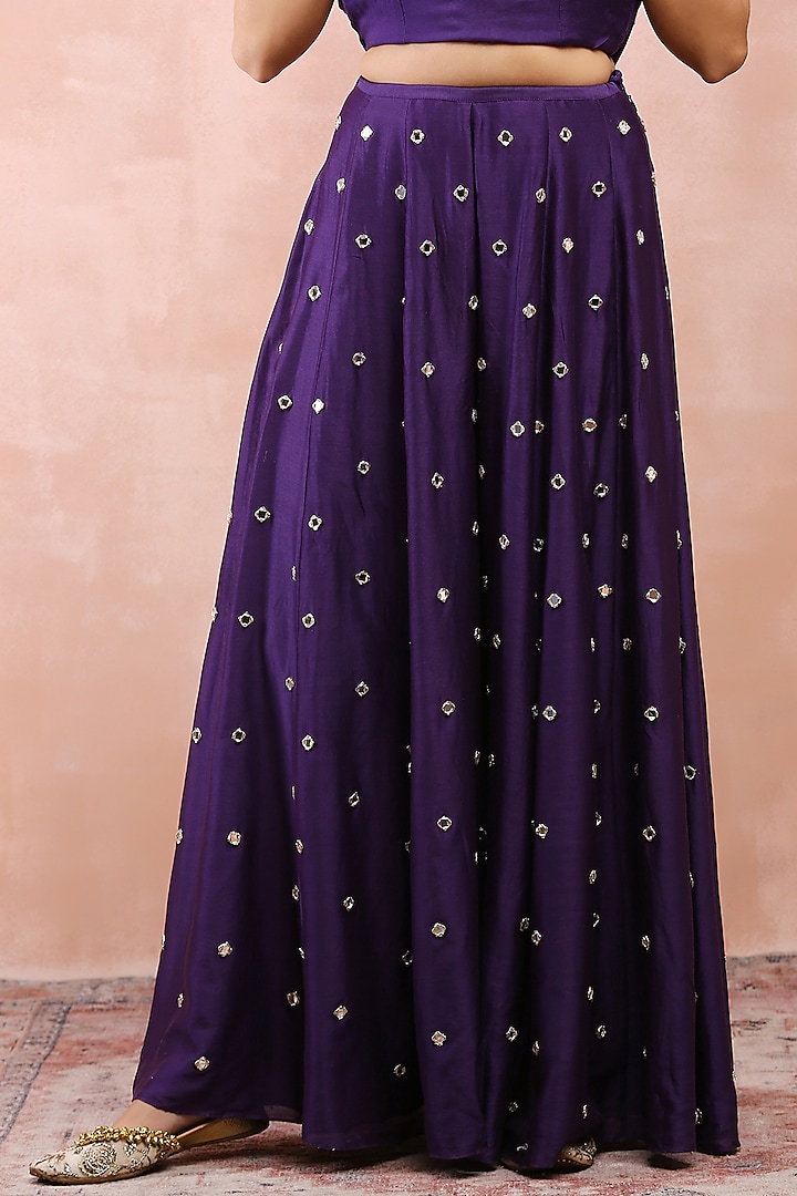 Purple Silk Mul Wedding Sharara Set by Payal Singhal at Pernia's Pop Up Shop