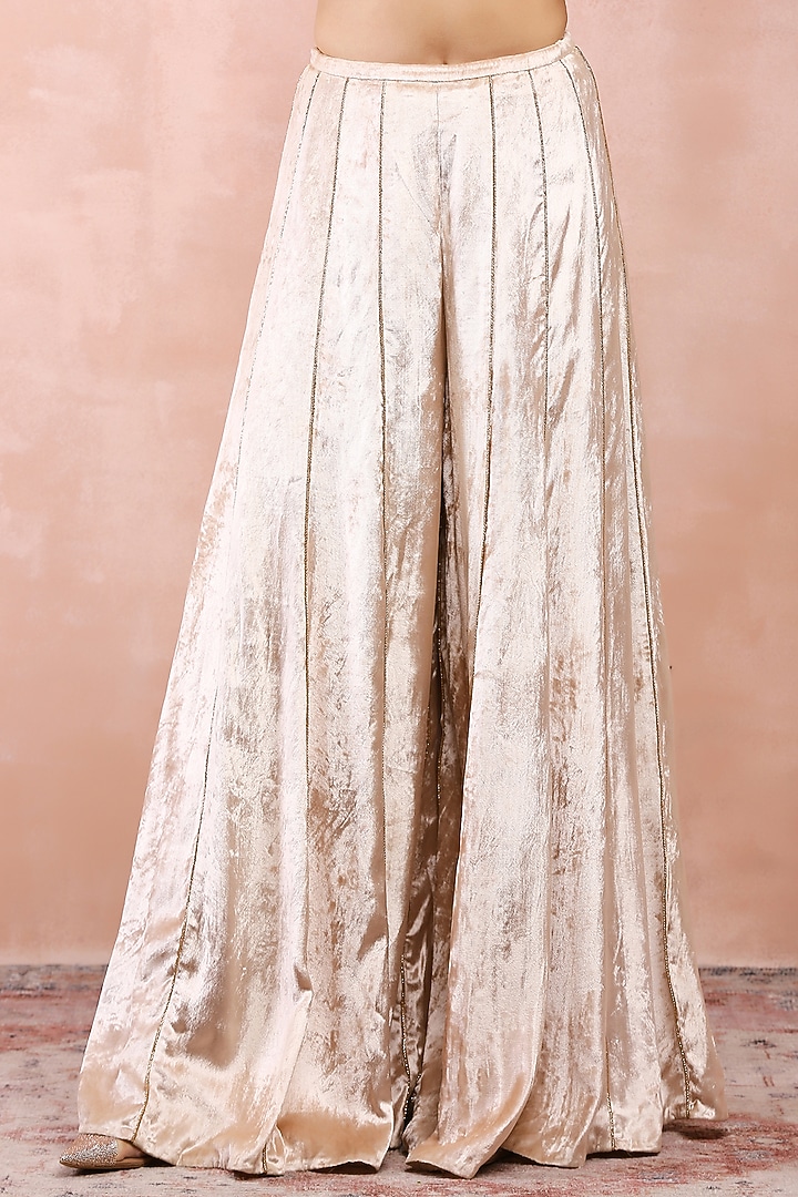 Ivory Velvet Wedding Sharara Set by Payal Singhal at Pernia's Pop Up Shop