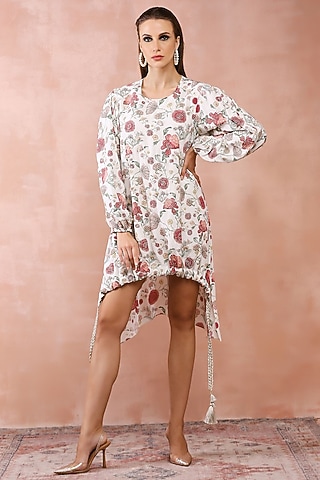 White Crepe Printed Top by PS Pret by Payal Singhal