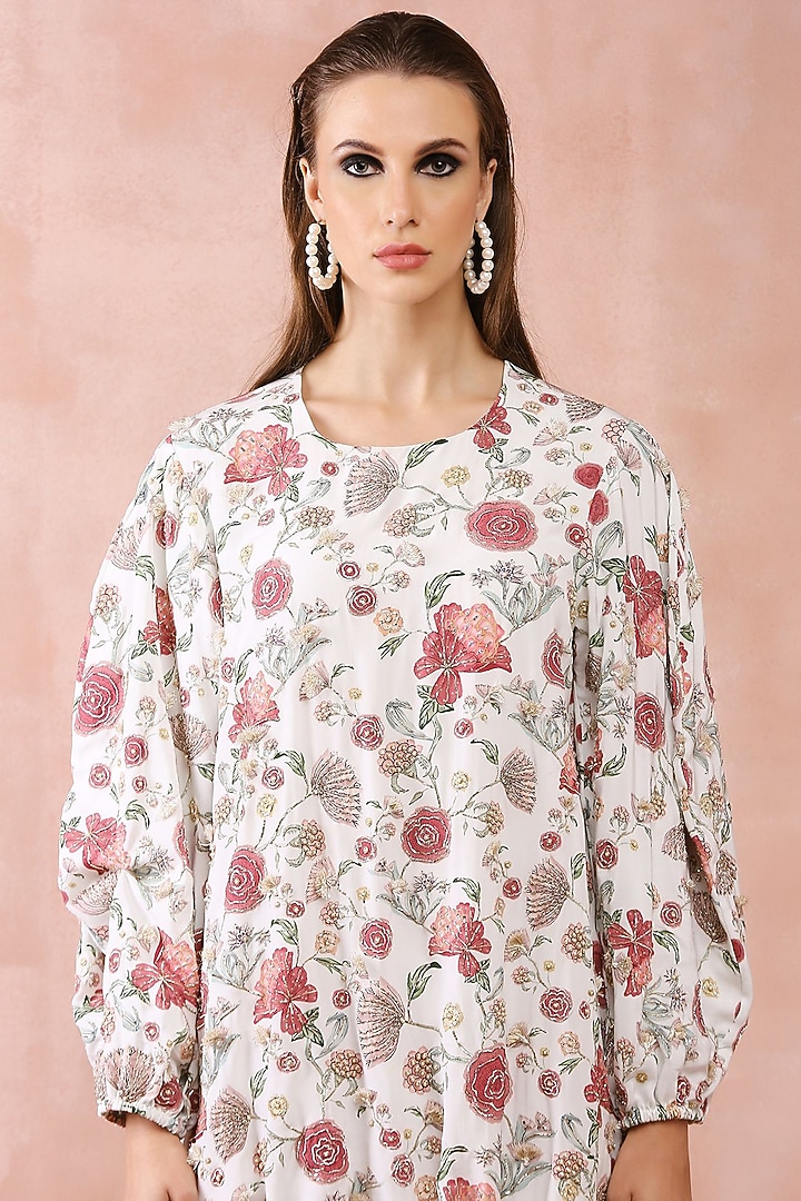 White Crepe Printed Top by PS Pret by Payal Singhal at Pernia's Pop Up Shop