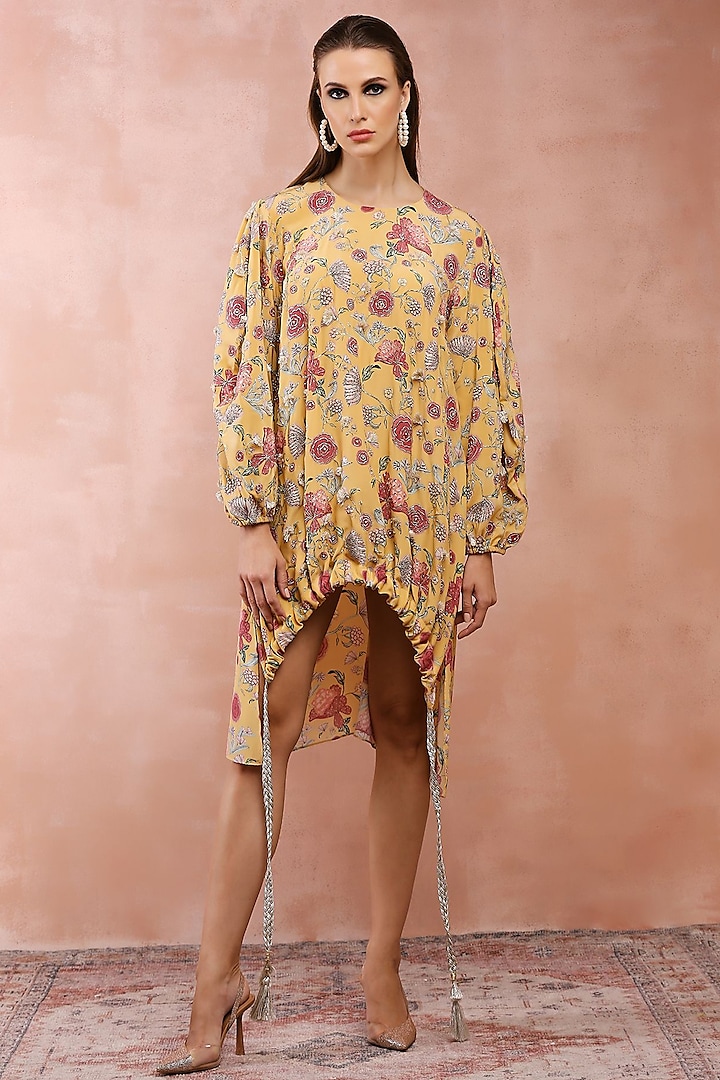 Mustard Crepe Printed Top by PS Pret by Payal Singhal at Pernia's Pop Up Shop