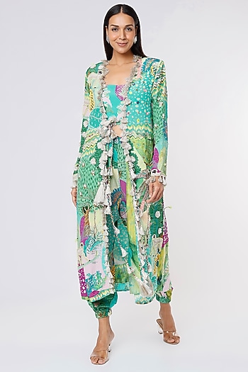 Multi-Colored Printed Jacket Set by Payal Singhal at Pernia's Pop Up Shop