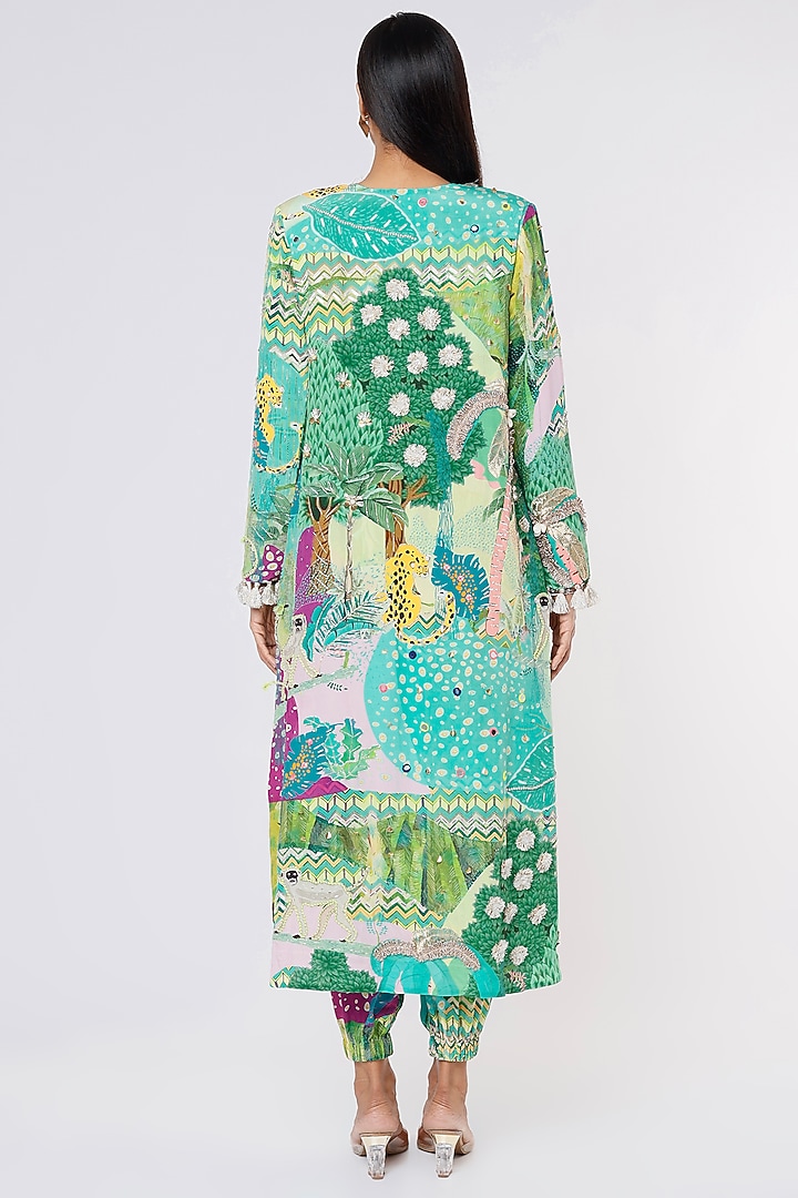 Multi-Colored Printed Jacket Set by Payal Singhal at Pernia's Pop Up Shop
