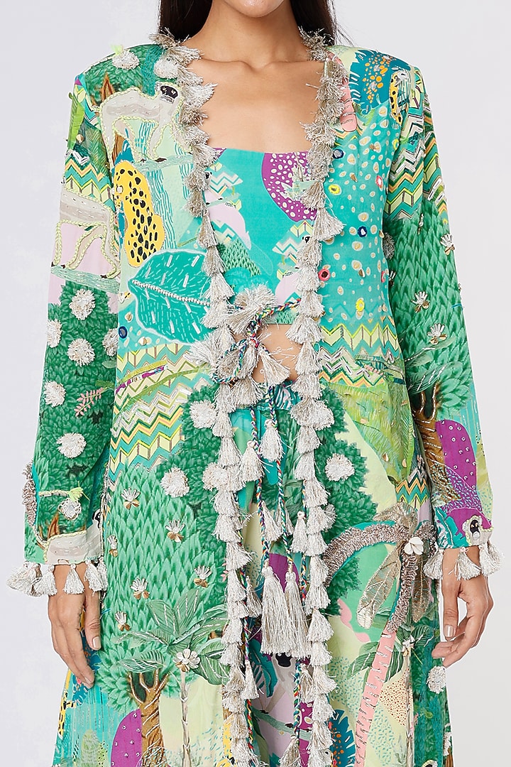 Multi-Colored Printed Jacket Set by Payal Singhal at Pernia's Pop Up Shop