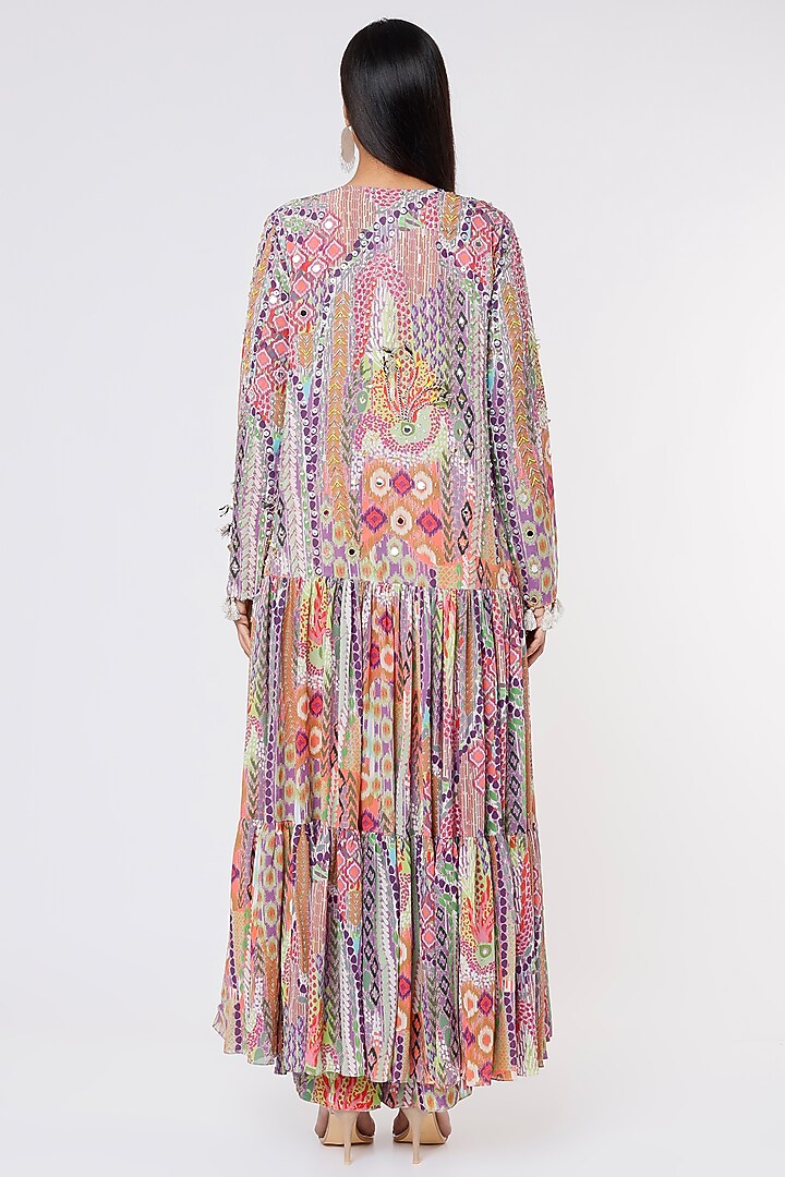 Multi-Colored Printed Jacket Set by Payal Singhal at Pernia's Pop Up Shop