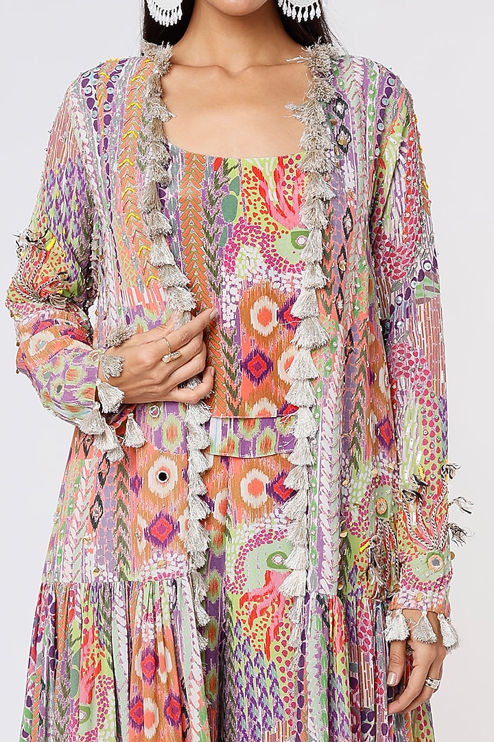 Multi-Colored Printed Jacket Set by Payal Singhal at Pernia's Pop Up Shop